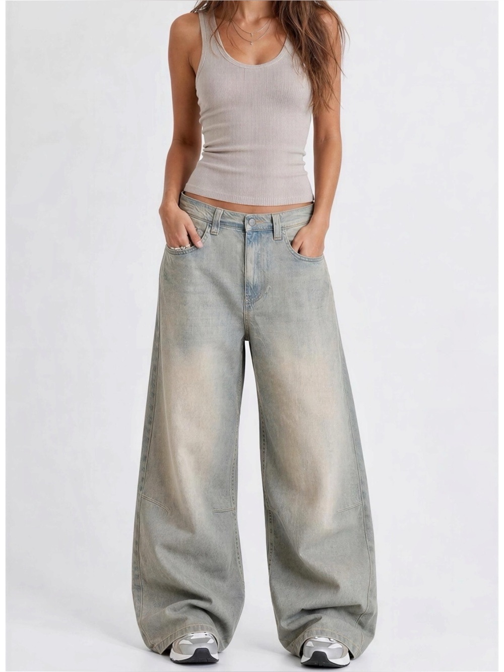 JADED LONDON Colossus Oversized Baggy Jean, Light Wash, W30